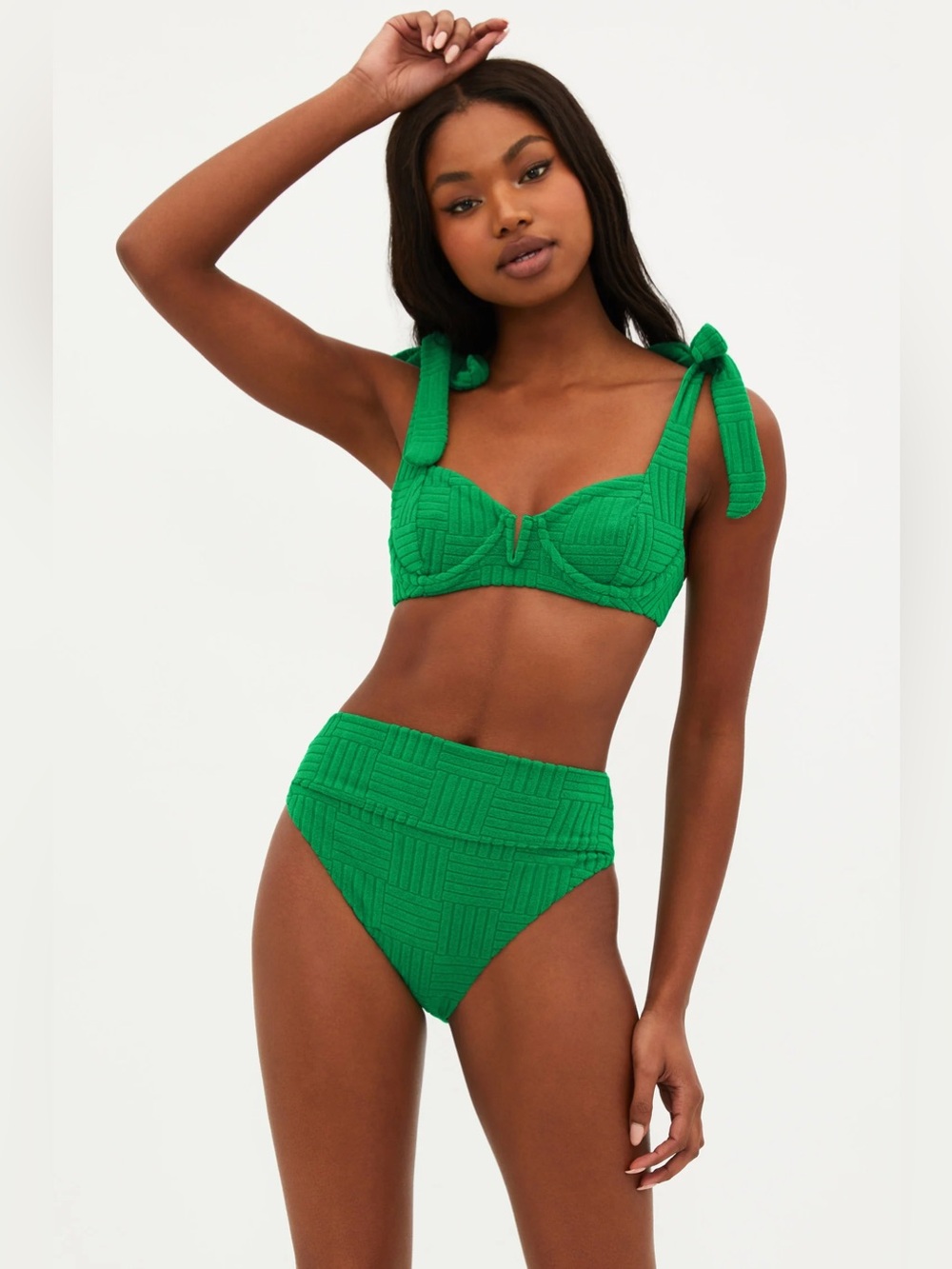 Beach Riot Blair Top & Highway Bottoms Jelly Bean Green